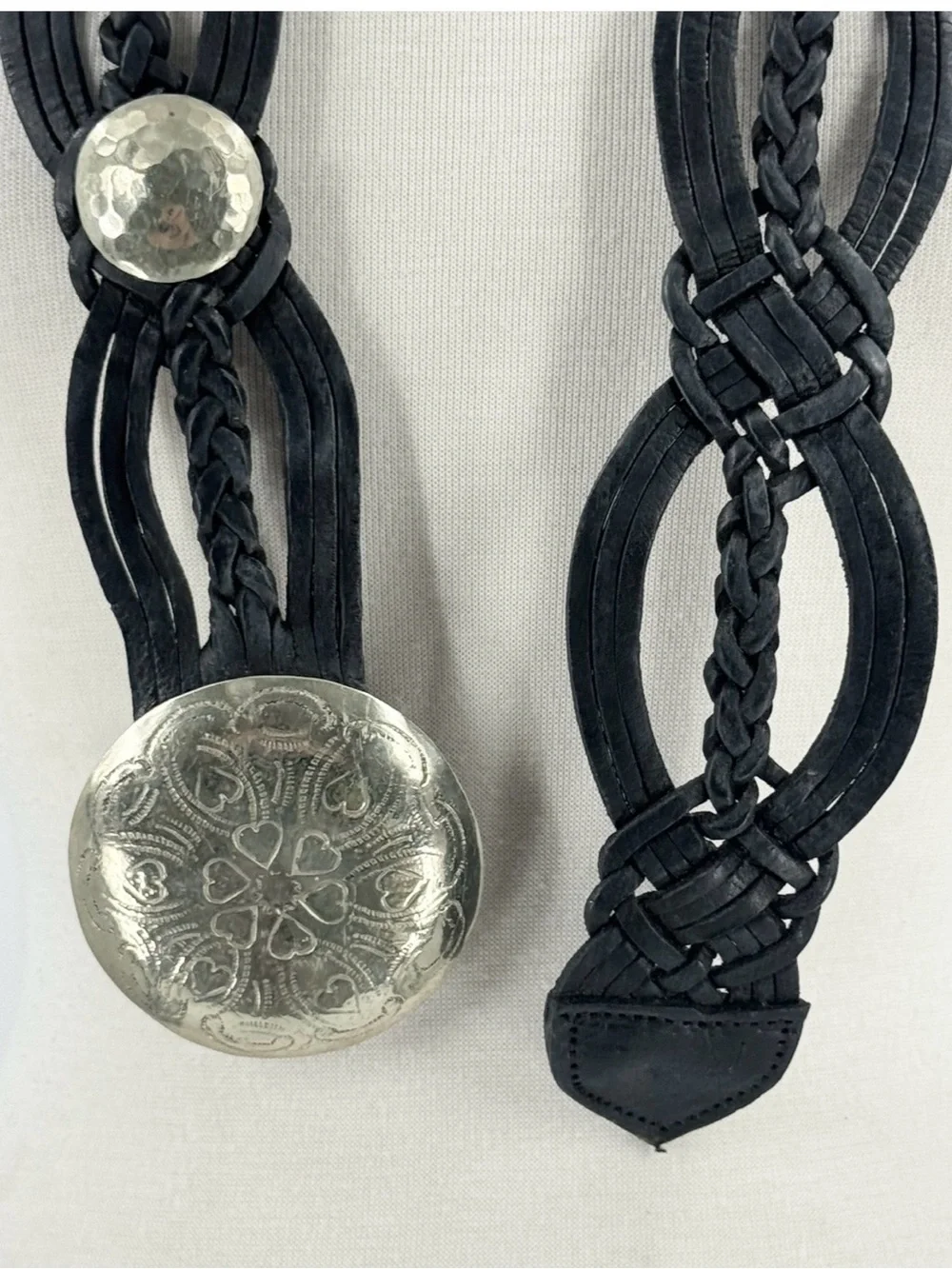 Vintage Woven Leather Concho Belt